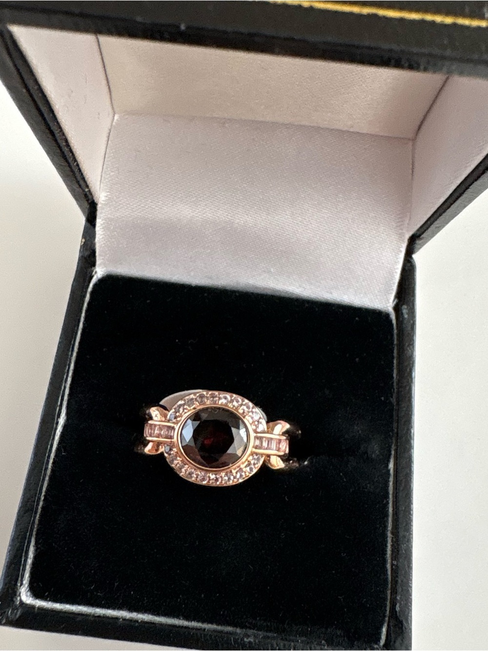 Bomb Party Forgotten Treasure Ring RG90696 Brown Tourmaline CZ Rose Gold Plating